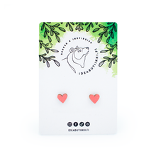 Lataa kuva Galleria-katseluun, SYDÄN-nappikorvakorut (vaaleanpunaiset)