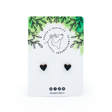 Lataa kuva Galleria-katseluun, SYDÄN-nappikorvakorut (mustat)